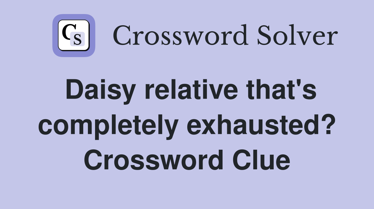 Daisy relative that's completely exhausted? Crossword Clue