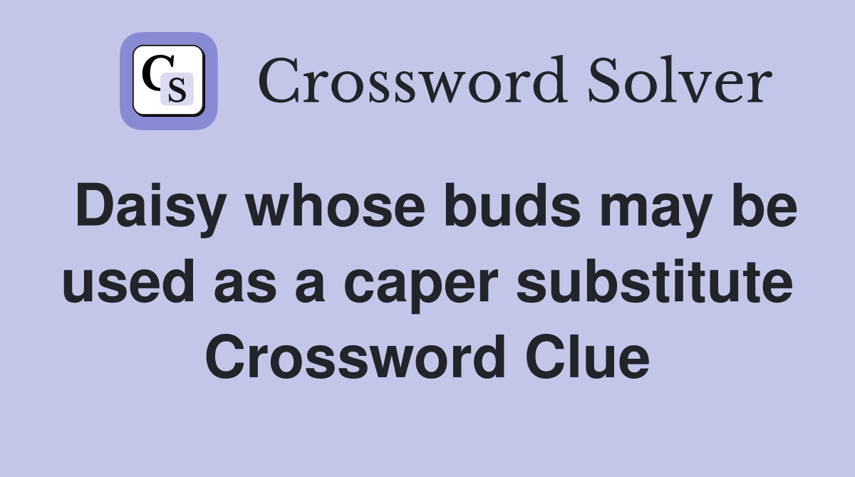 Daisy whose buds may be used as a caper substitute Crossword Clue