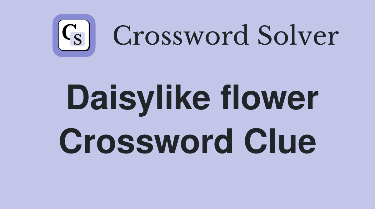 Daisylike flower Crossword Clue Answers Crossword Solver