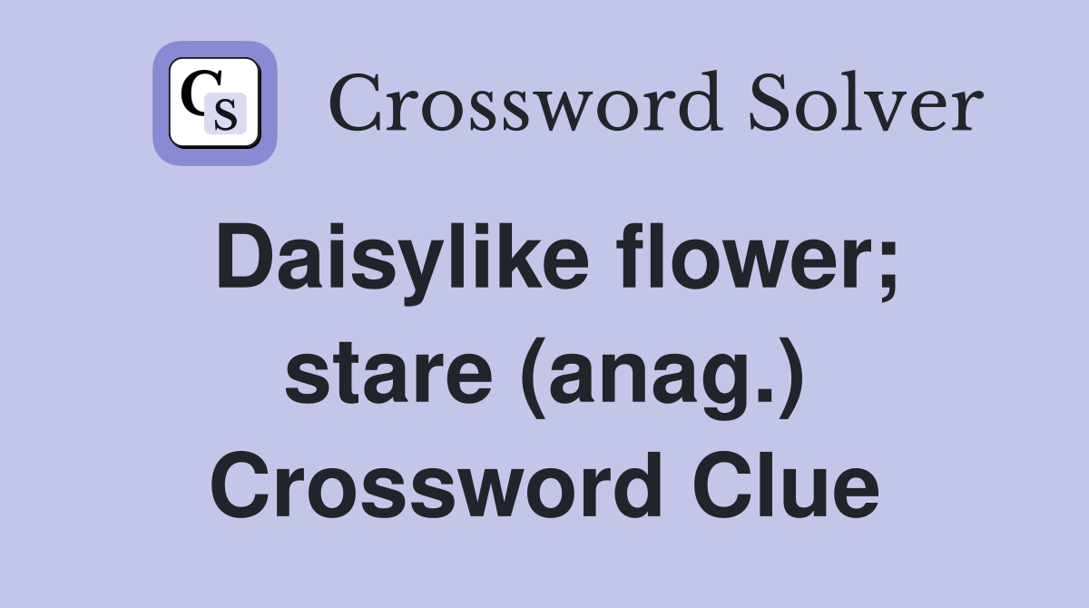 Daisylike flower; stare (anag.) Crossword Clue