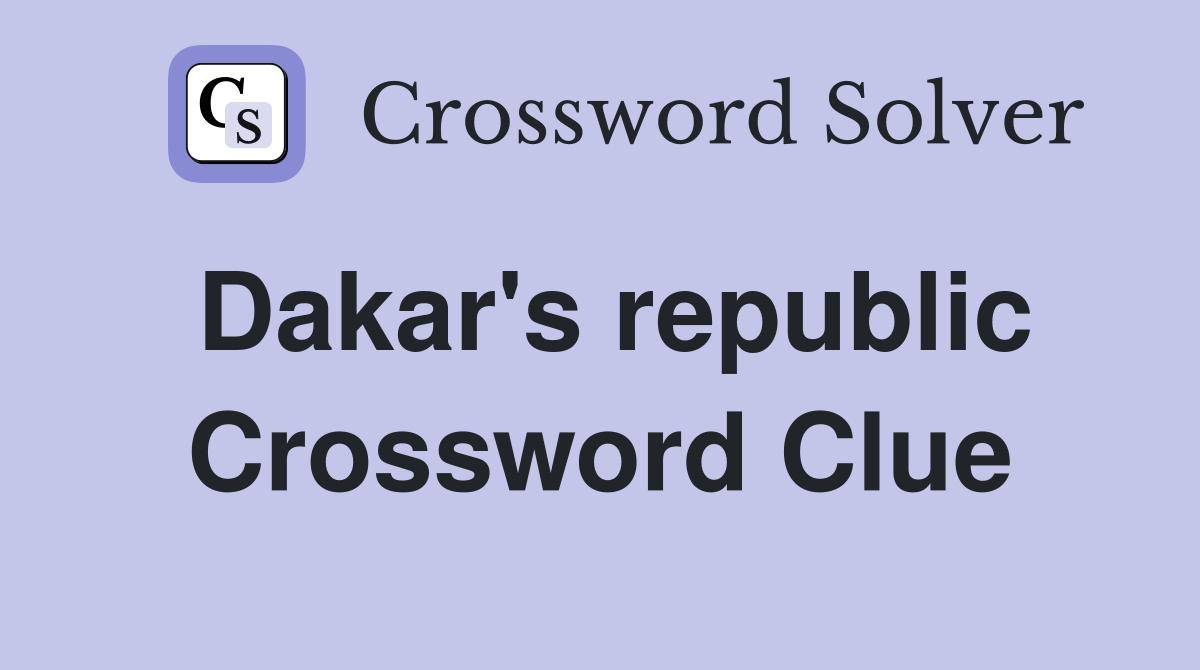 Dakar's republic Crossword Clue