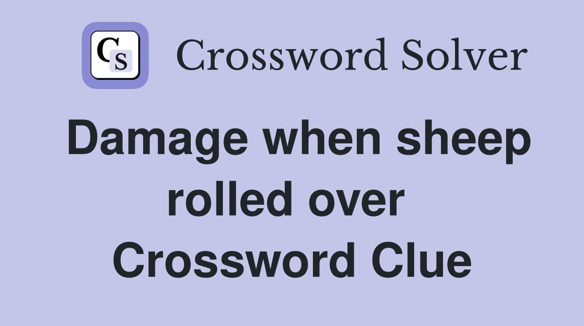 Damage when sheep rolled over  Crossword Clue