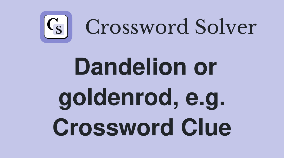 Dandelion or goldenrod, e.g. Crossword Clue
