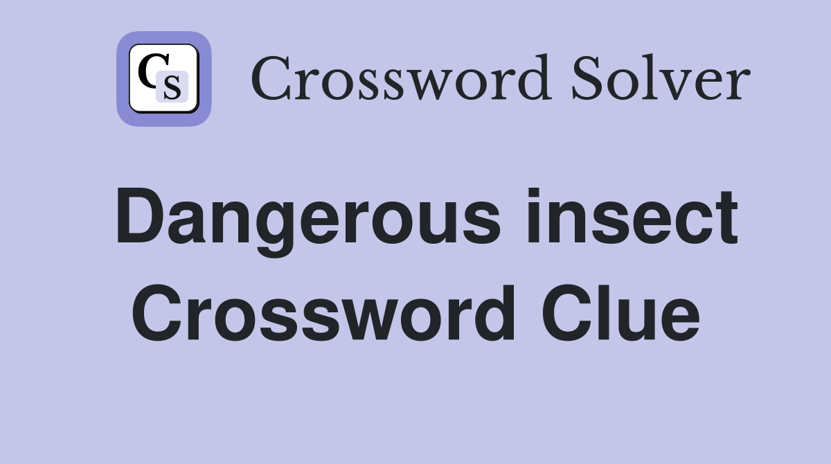 Dangerous insect Crossword Clue