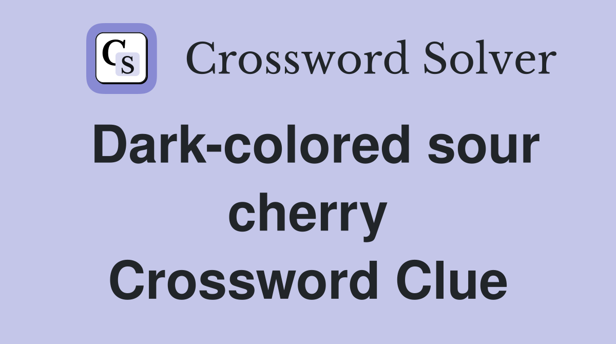Dark-colored sour cherry Crossword Clue
