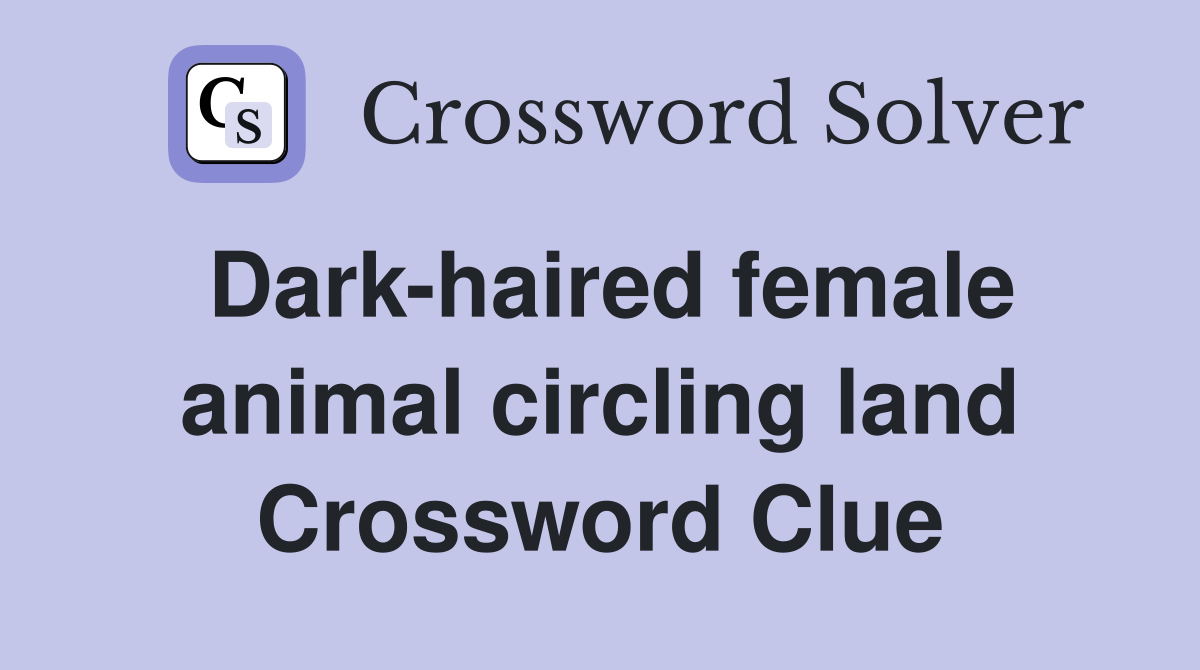 Dark-haired female animal circling land Crossword Clue