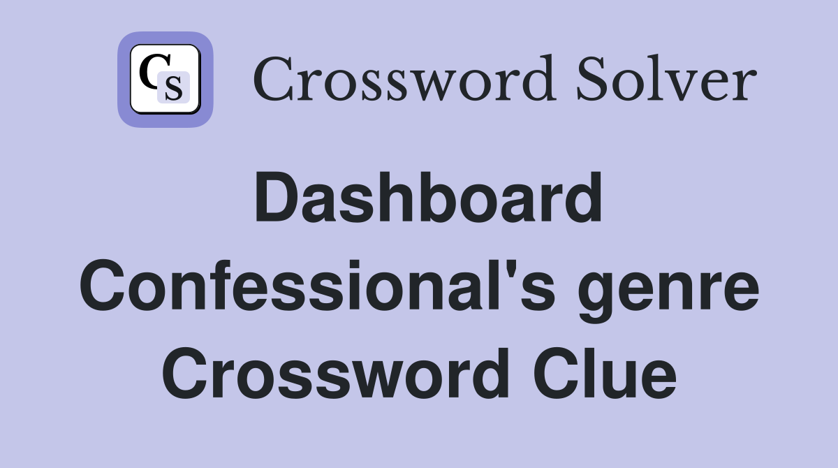 Dashboard Confessional's genre Crossword Clue