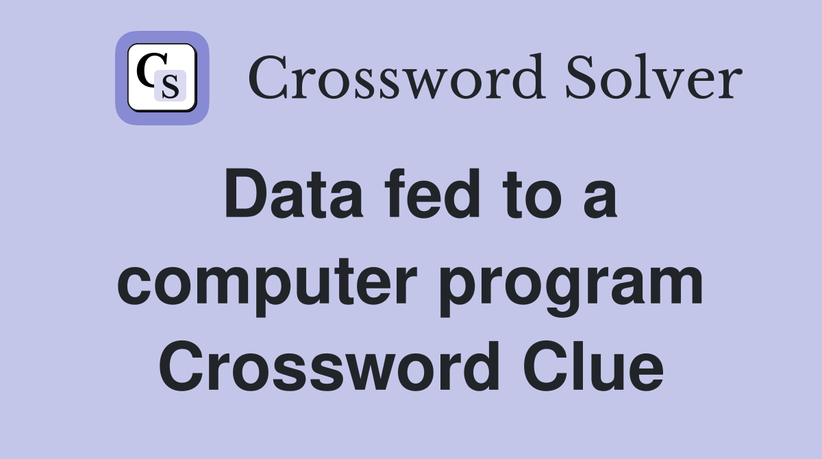 Data fed to a computer program Crossword Clue
