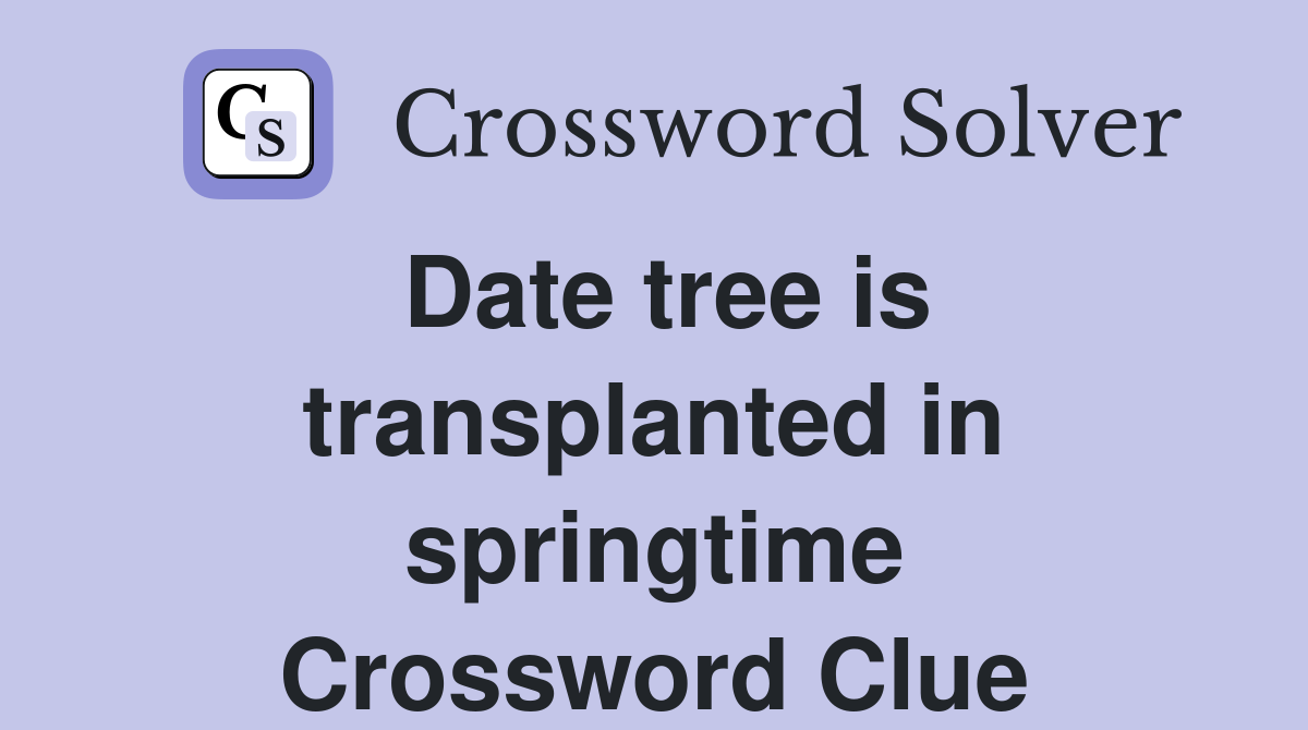Date tree is transplanted in springtime Crossword Clue