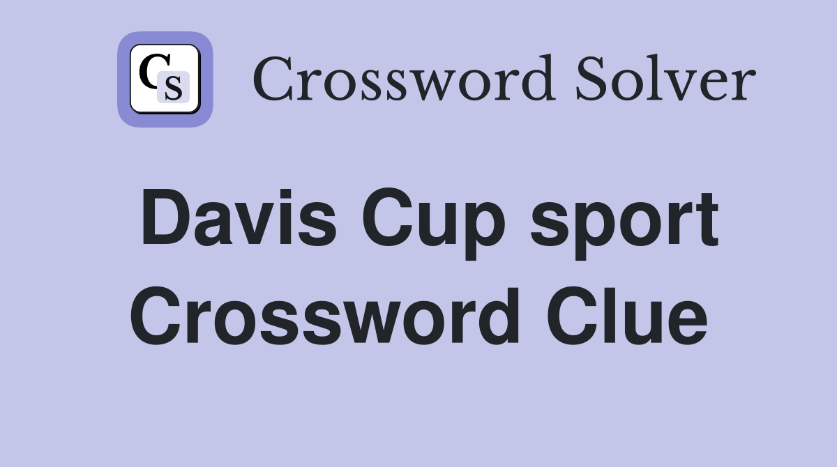 Davis Cup sport Crossword Clue