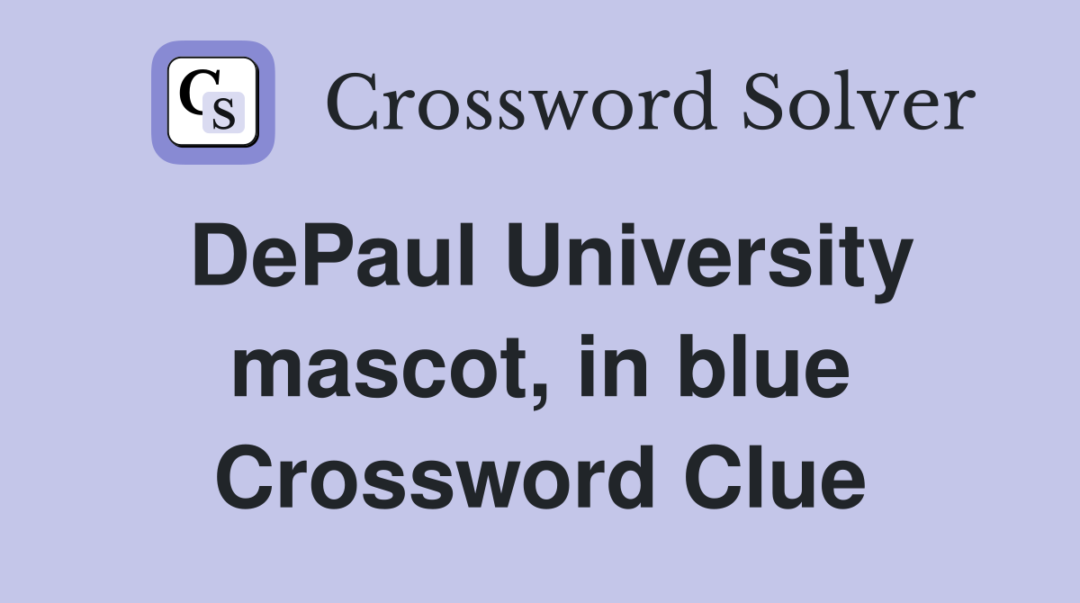 DePaul University mascot, in blue Crossword Clue