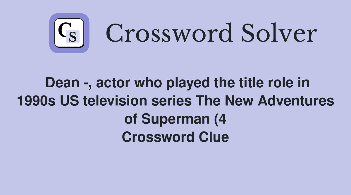 Dean actor who played the title role in 1990s US television series Dean actor who played the title role in 1990s US television series
