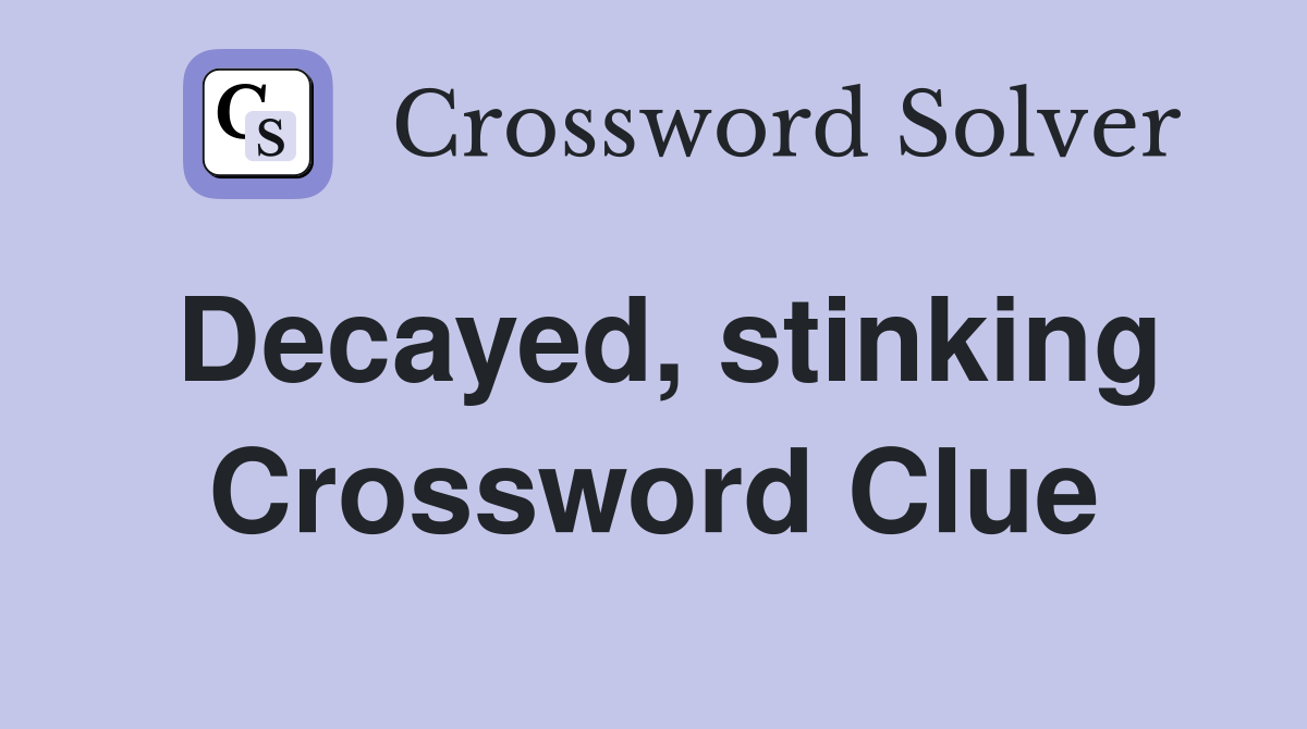 Decayed, stinking Crossword Clue