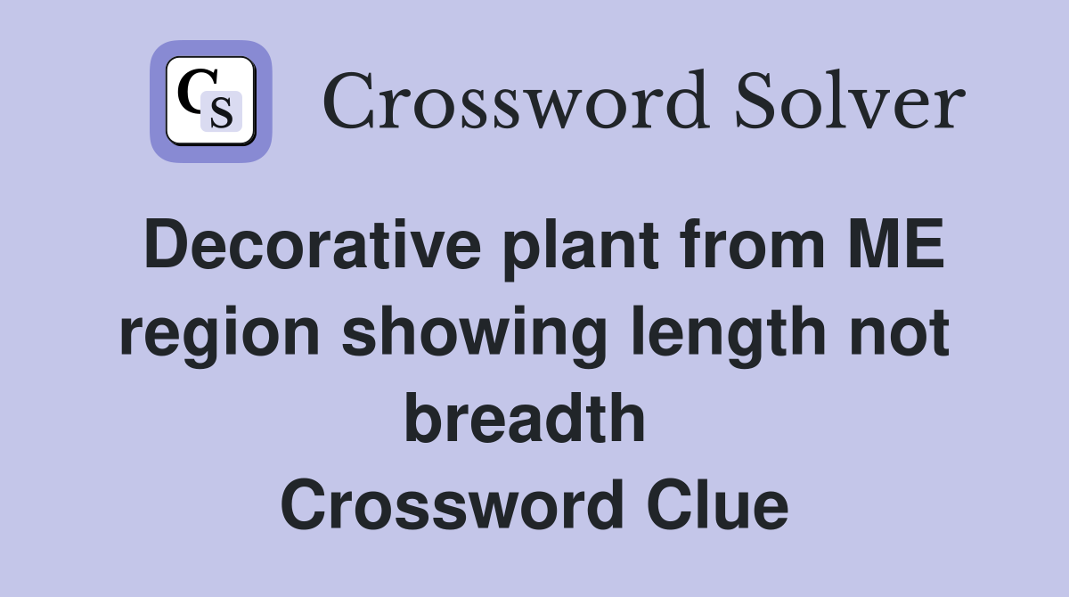 Decorative plant from ME region showing length not breadth  Crossword Clue