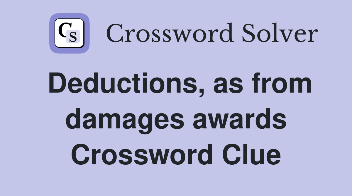 Deductions, as from damages awards Crossword Clue