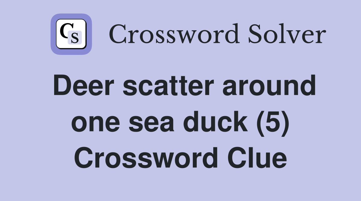 Deer scatter around one sea duck (5) Crossword Clue