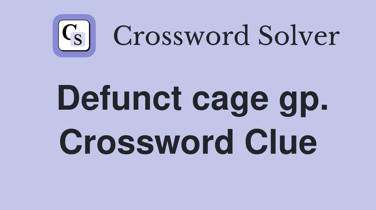Defunct cage gp. Crossword Clue
