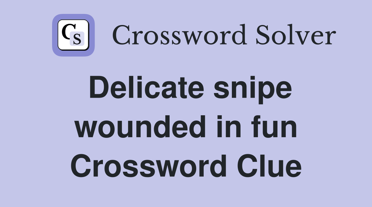 Delicate snipe wounded in fun Crossword Clue