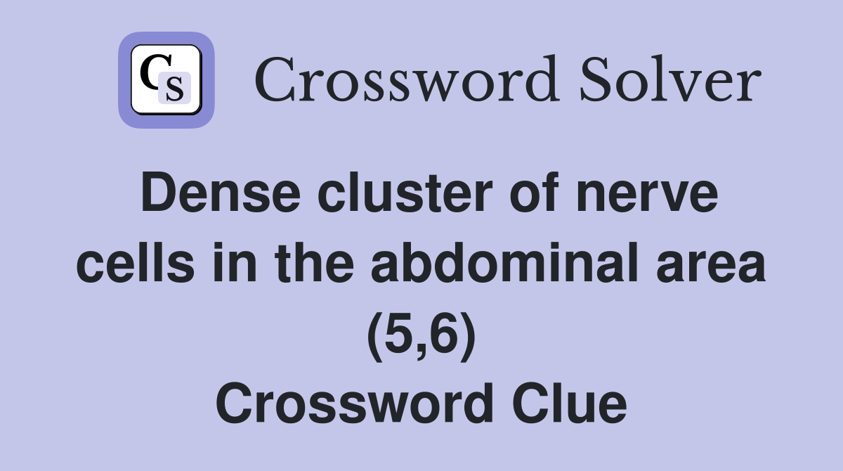 Dense cluster of nerve cells in the abdominal area (5,6) Crossword Clue