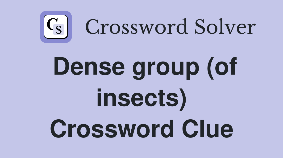 Dense group (of insects) Crossword Clue
