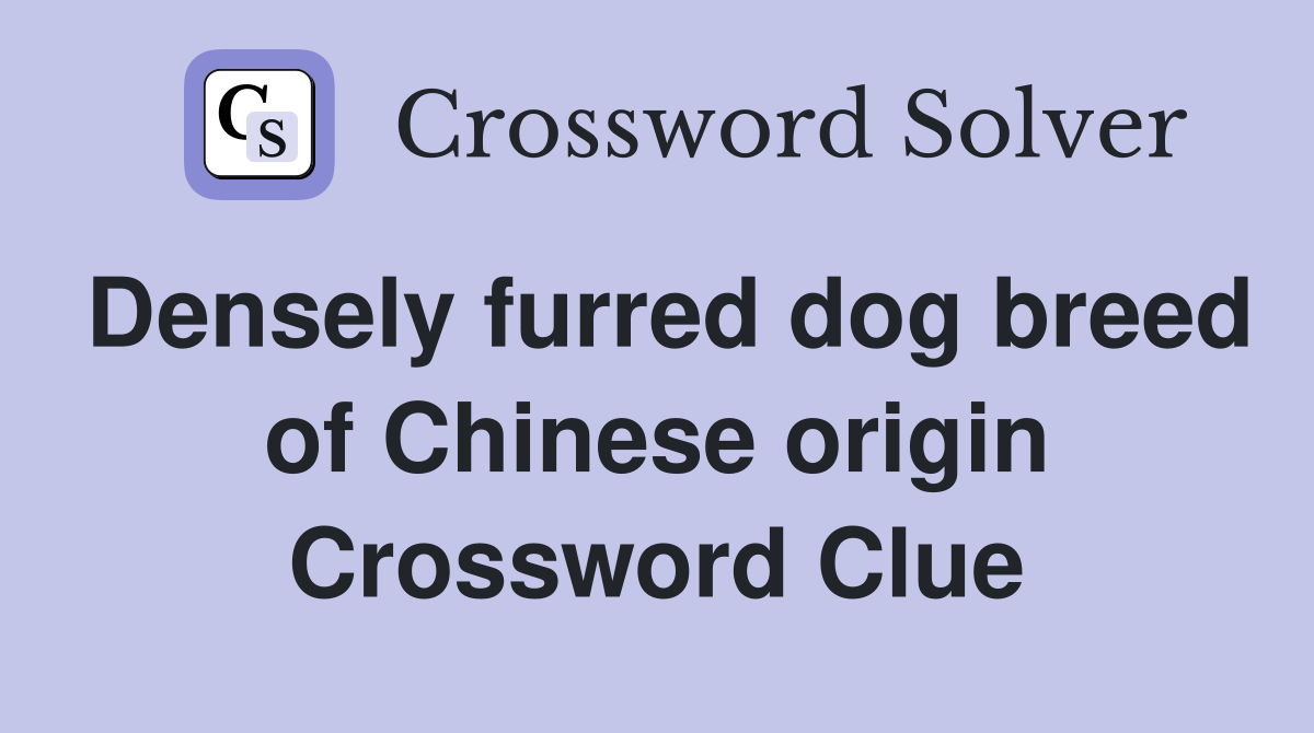 Densely furred dog breed of Chinese origin Crossword Clue