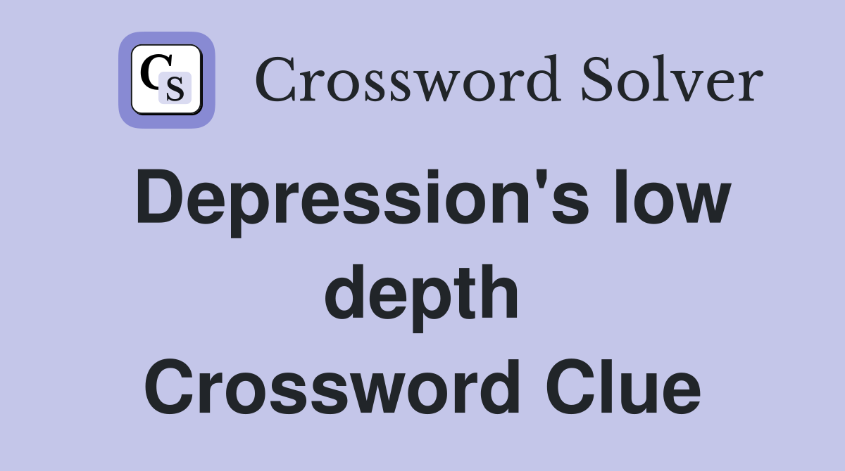 Depression's low depth Crossword Clue