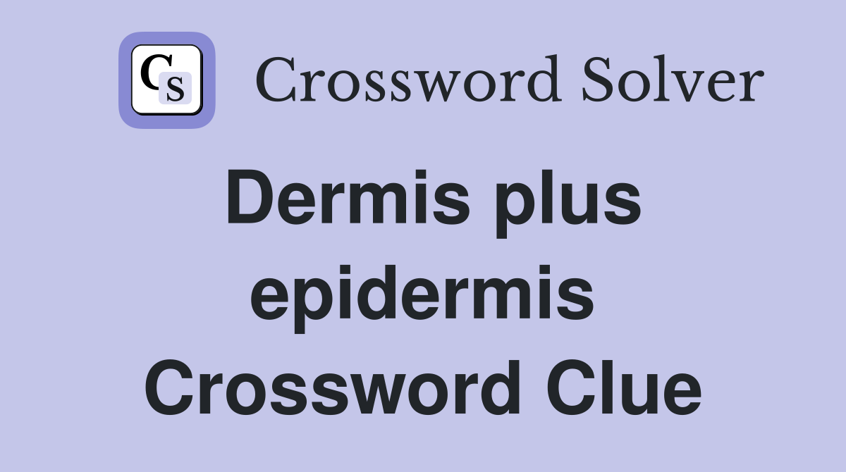 Dermis plus epidermis Crossword Clue