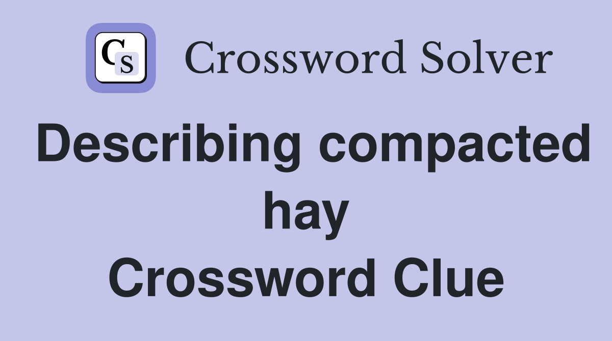 Describing compacted hay Crossword Clue