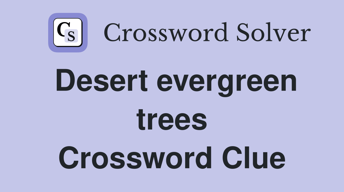 Desert evergreen trees Crossword Clue