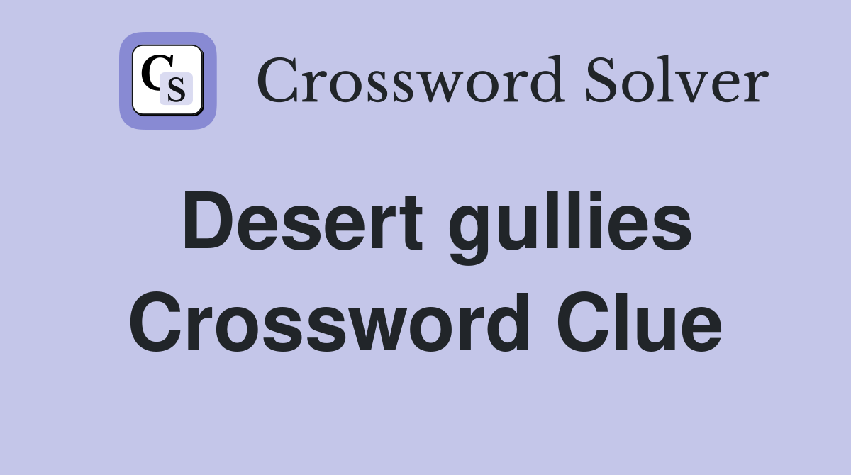 Desert gullies Crossword Clue