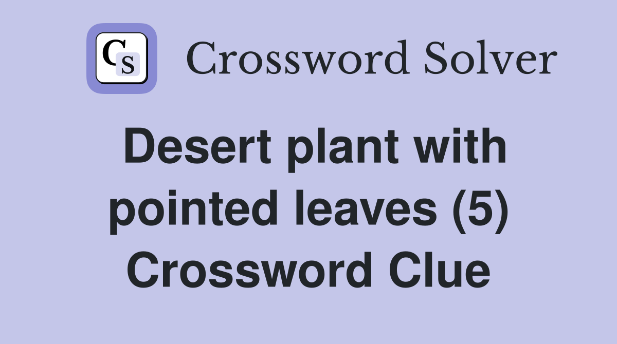 Desert plant with pointed leaves (5) Crossword Clue