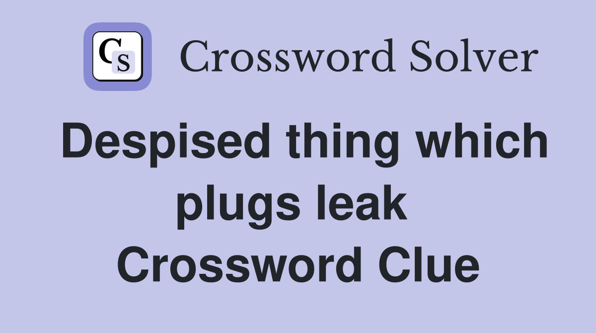 Despised thing which plugs leak  Crossword Clue