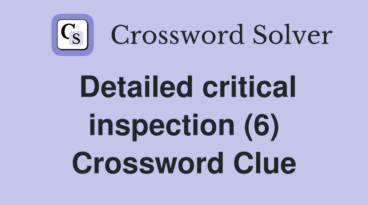 Detailed critical inspection (6) Crossword Clue