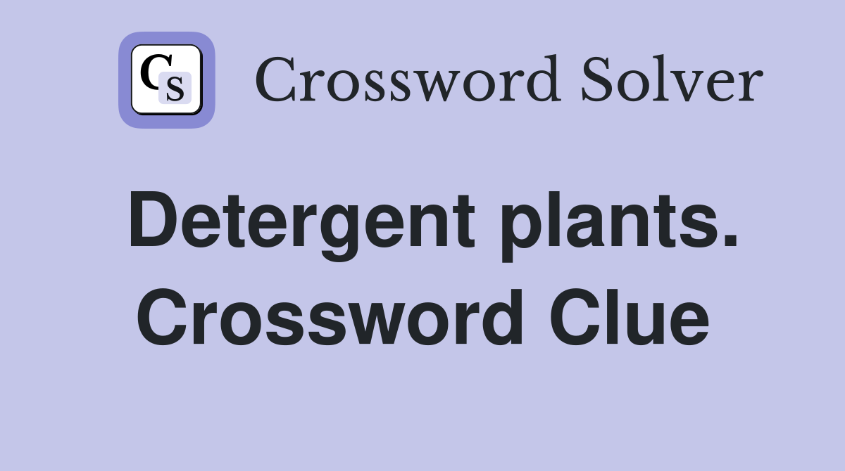 Detergent plants. Crossword Clue
