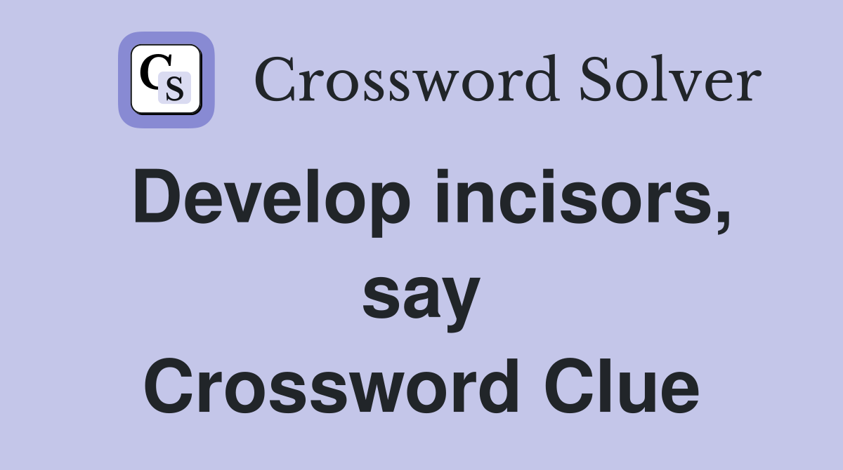 Develop incisors, say Crossword Clue