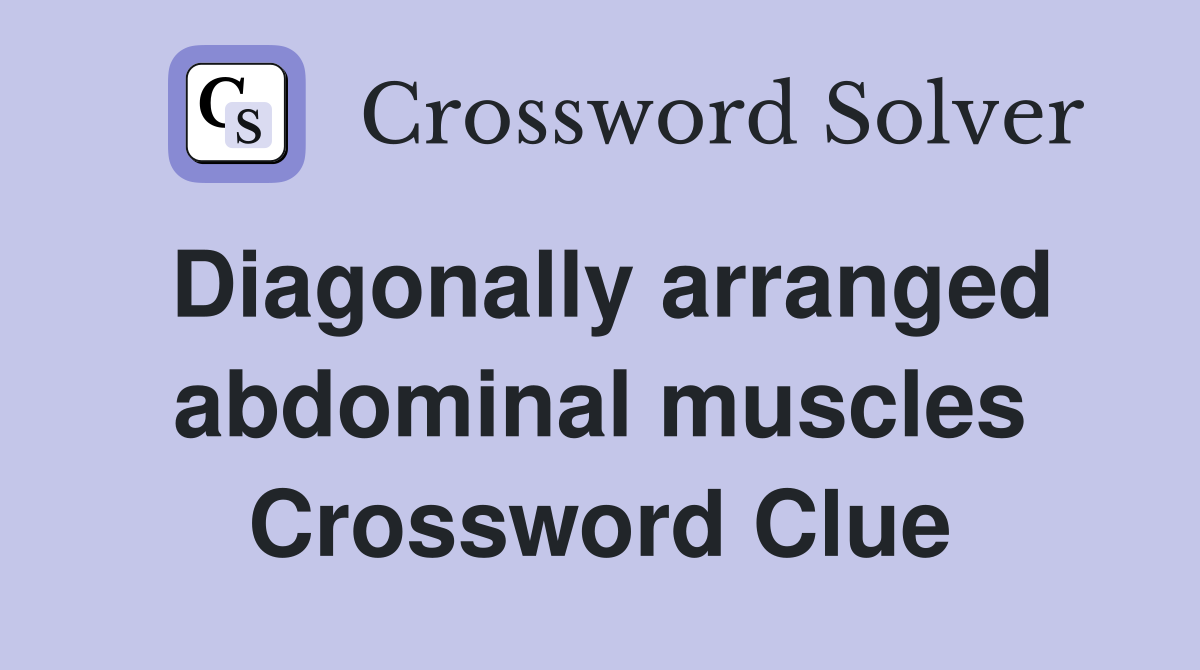 Diagonally arranged abdominal muscles Crossword Clue