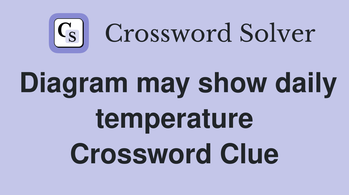 Diagram may show daily temperature Crossword Clue