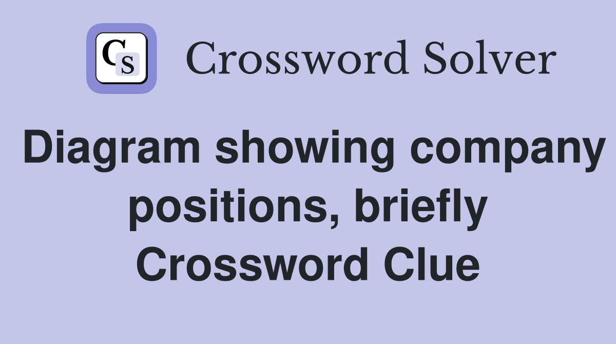 Diagram showing company positions, briefly Crossword Clue