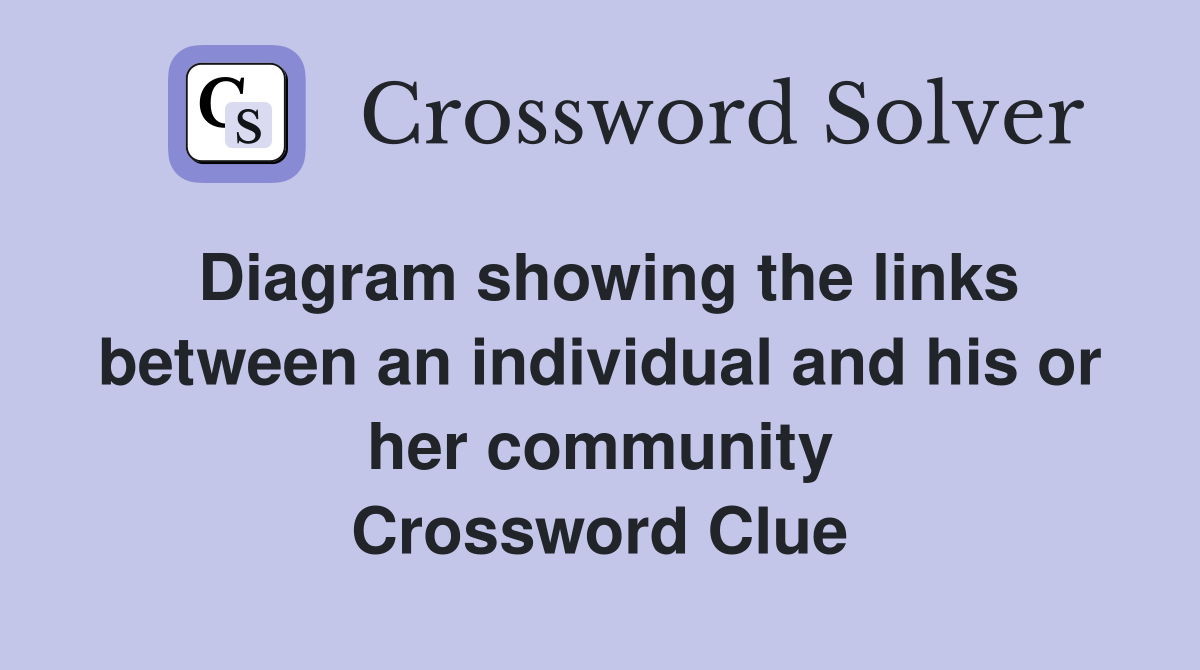 Diagram showing the links between an individual and his or her community Crossword Clue
