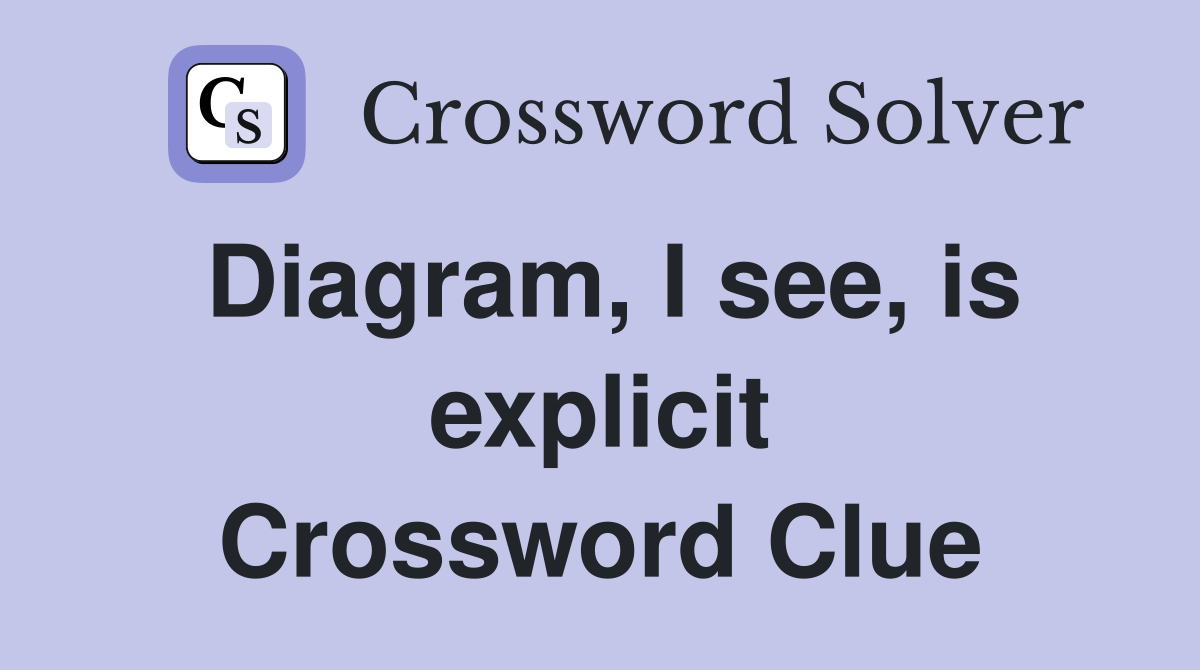 Diagram, I see, is explicit Crossword Clue