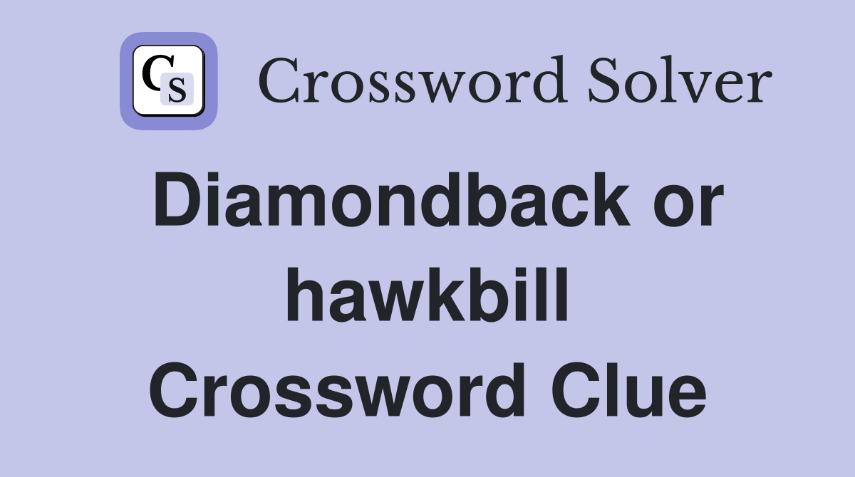 Diamondback or hawkbill Crossword Clue
