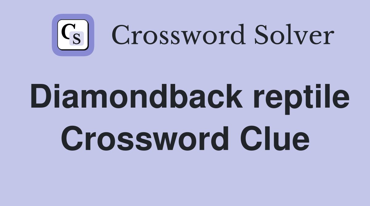 Diamondback reptile Crossword Clue