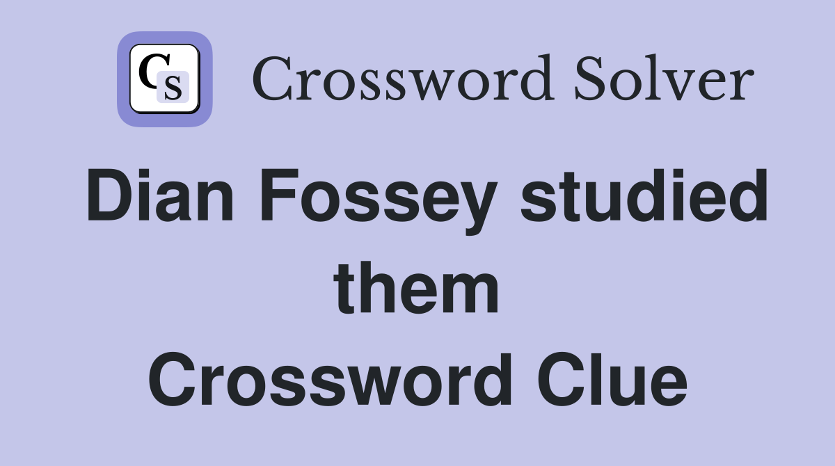 Dian Fossey studied them Crossword Clue