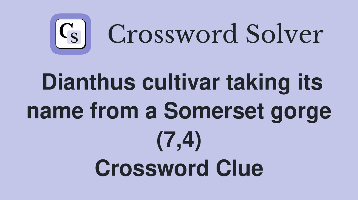 Dianthus cultivar taking its name from a Somerset gorge (7,4) Crossword Clue