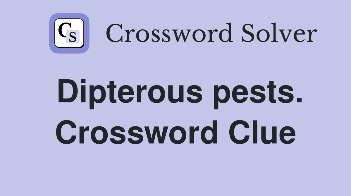 Dipterous pests. Crossword Clue