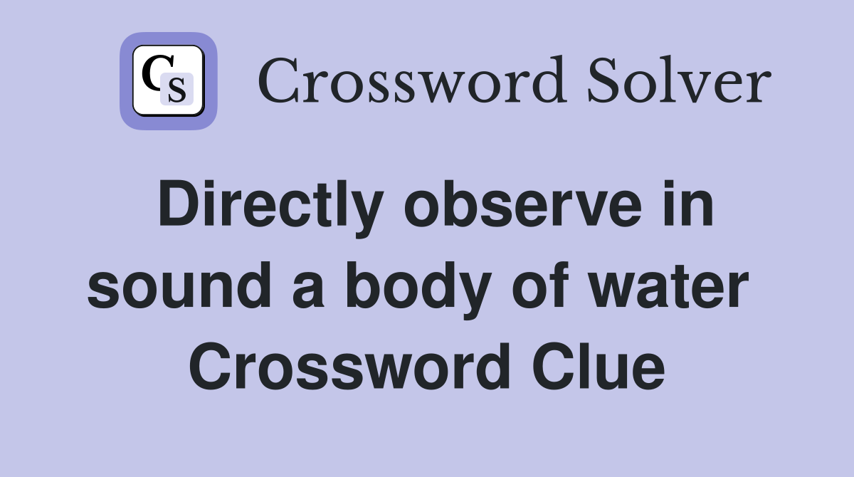 Directly observe in sound a body of water  Crossword Clue