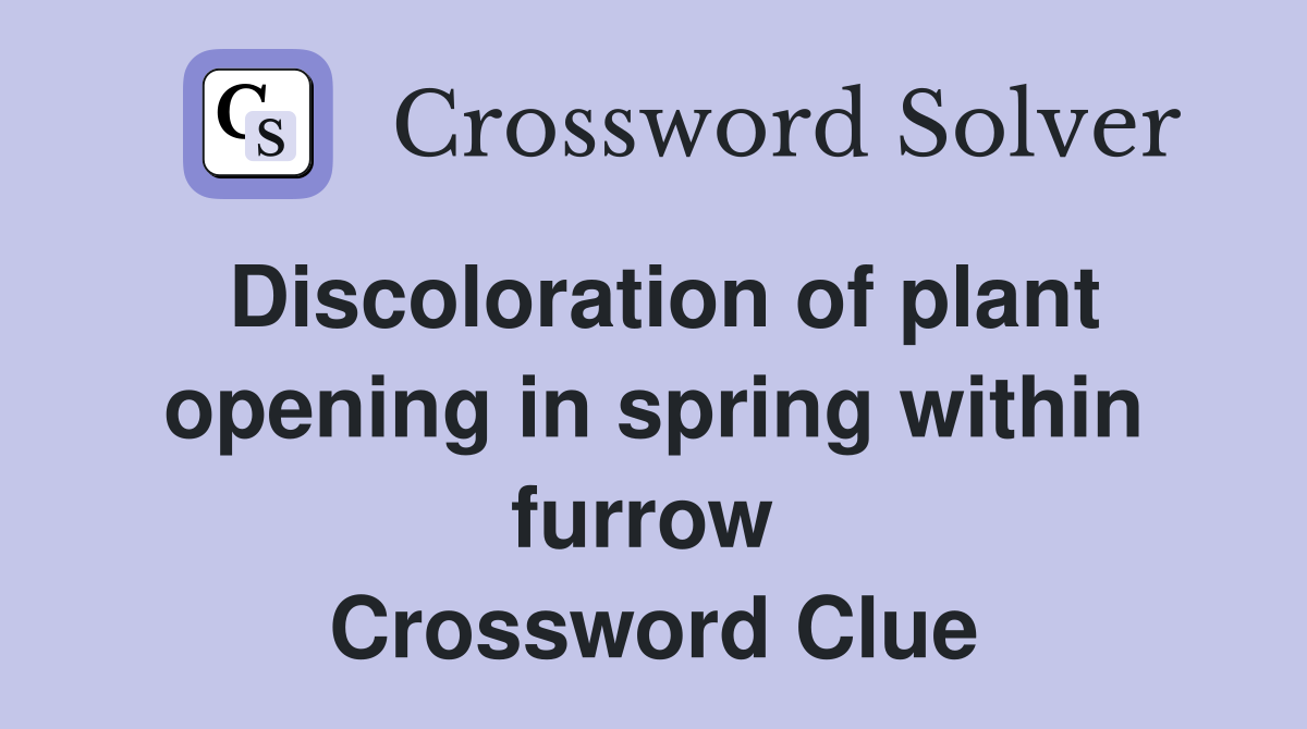 Discoloration of plant opening in spring within furrow  Crossword Clue