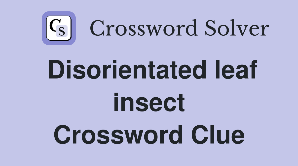 Disorientated leaf insect Crossword Clue