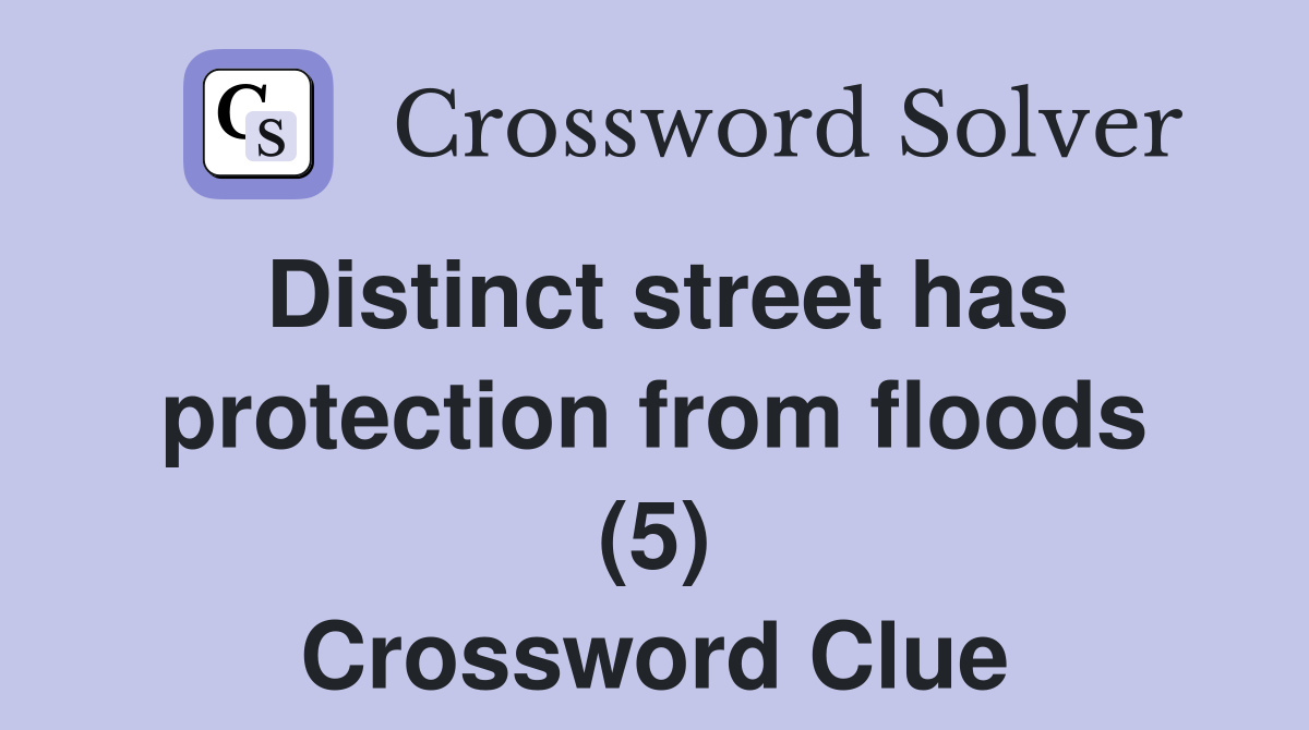 Distinct street has protection from floods (5) Crossword Clue