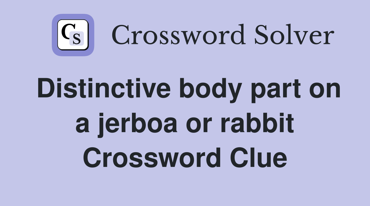 Distinctive body part on a jerboa or rabbit Crossword Clue